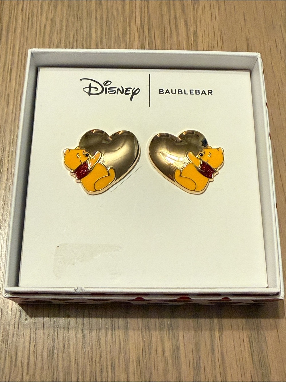 Disney x BaubleBar Winnie the Pooh Heart Earrings NIB